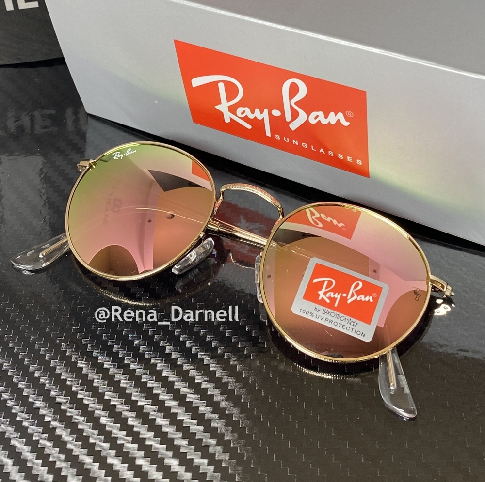 Ray-Ban Pink Round Metal RB3447 New - Picture 4 of 16